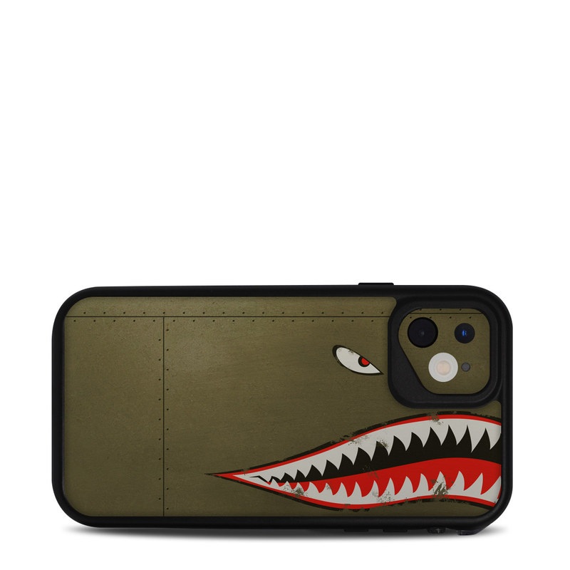 LifeProof iPhone 11 fre Case Skin design of Red, Leaf, Plant, Illustration, Art, Carmine, Graphics, Perennial plant, with black, red, gray colors