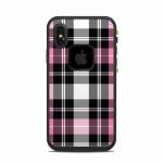 Pink Plaid LifeProof iPhone X fre Case Skin