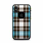 Turquoise Plaid LifeProof iPhone X fre Case Skin