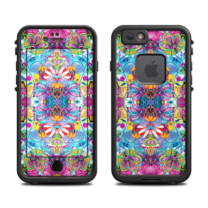 LifeProof iPhone 6s fre Case Skin design of Pattern, Psychedelic art, Design, Textile, Visual arts, Art, Magenta, Motif, Symmetry, Paisley with pink, blue, purple, yellow, orange, green, red colors