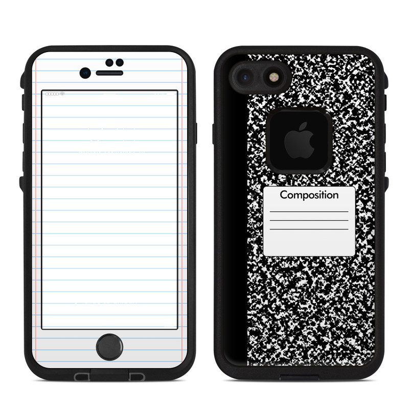 LifeProof iPhone 8 fre Case Skin design of Text, Font, Line, Pattern, Black-and-white, Illustration, with black, gray, white colors