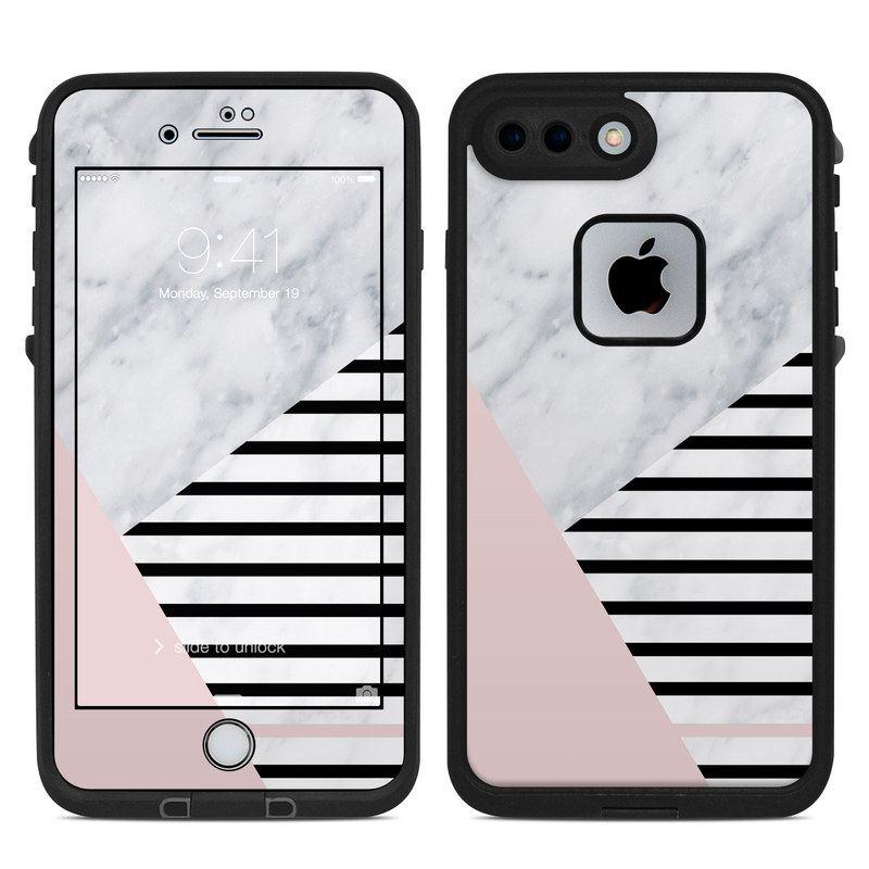 LifeProof iPhone 8 Plus fre Case Skin design of White, Line, Architecture, Stairs, Parallel, with gray, black, white, pink colors