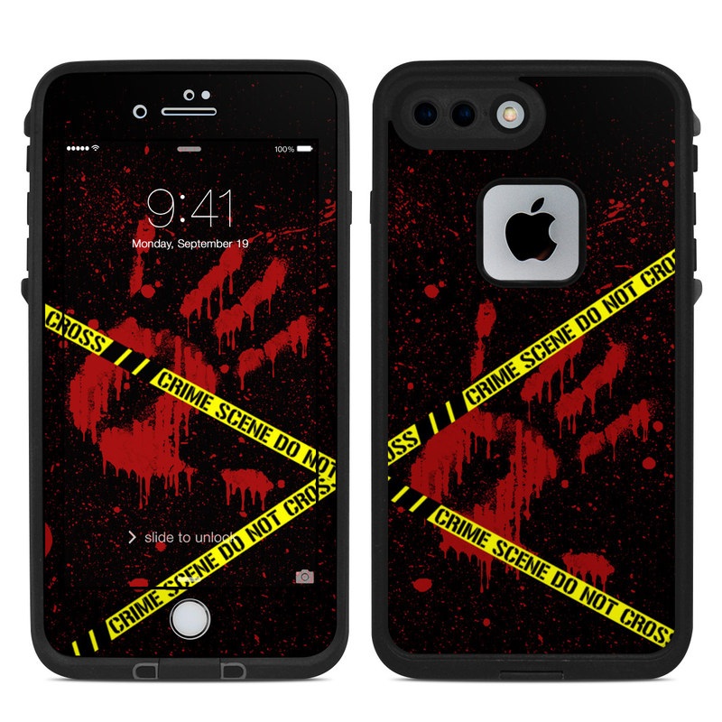 LifeProof iPhone 8 Plus fre Case Skin design of Red, Black, Font, Text, Logo, Graphics, Graphic design, Room, Carmine, Fictional character, with black, red, green colors