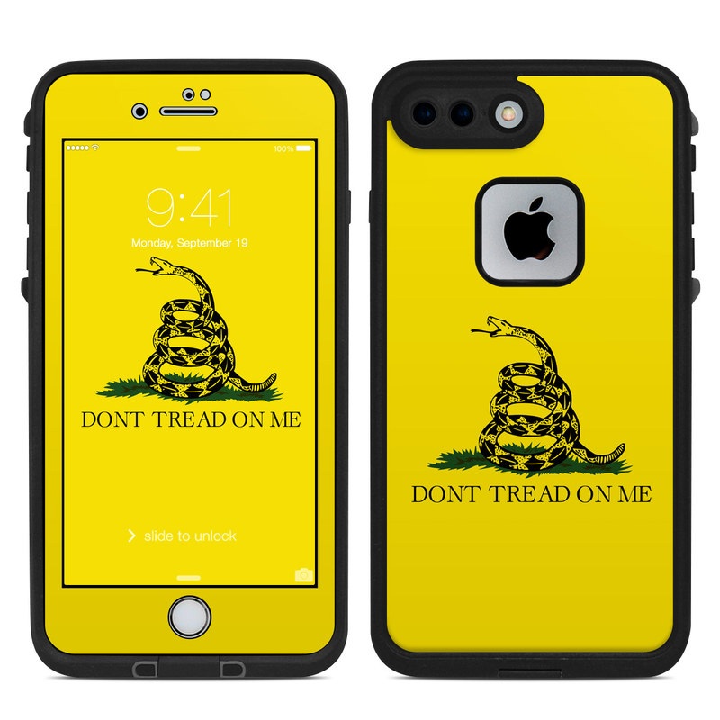LifeProof iPhone 8 Plus fre Case Skin design of Yellow, Font, Logo, Graphics, Illustration, with orange, black, green colors