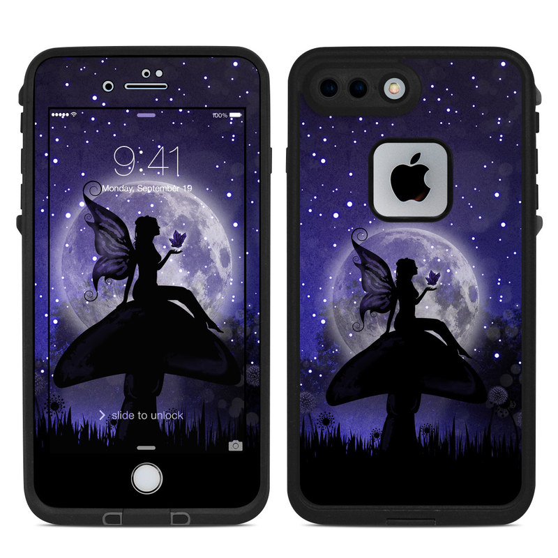 LifeProof iPhone 8 Plus fre Case Skin design of Purple, Sky, Moonlight, Cg artwork, Fictional character, Darkness, Night, Illustration, Space, Star, with black, blue, gray, purple colors