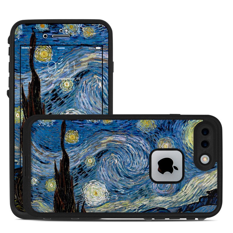 LifeProof iPhone 8 Plus fre Case Skin design of Painting, Purple, Art, Tree, Illustration, Organism, Watercolor paint, Space, Modern art, Plant, with gray, black, blue, green colors