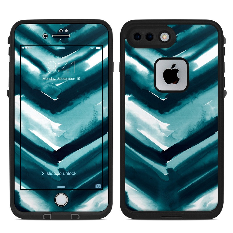 LifeProof iPhone 8 Plus fre Case Skin design of Blue, Green, Turquoise, Aqua, Teal, Photography, Pattern with blue, white, black colors
