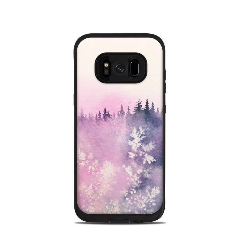 LifeProof Galaxy S8 fre Case Skin design of Watercolor paint, Sky, Atmospheric phenomenon, Tree, Atmosphere, Cloud, Landscape, Forest, Painting, Illustration, with white, yellow, pink, purple, blue, black colors