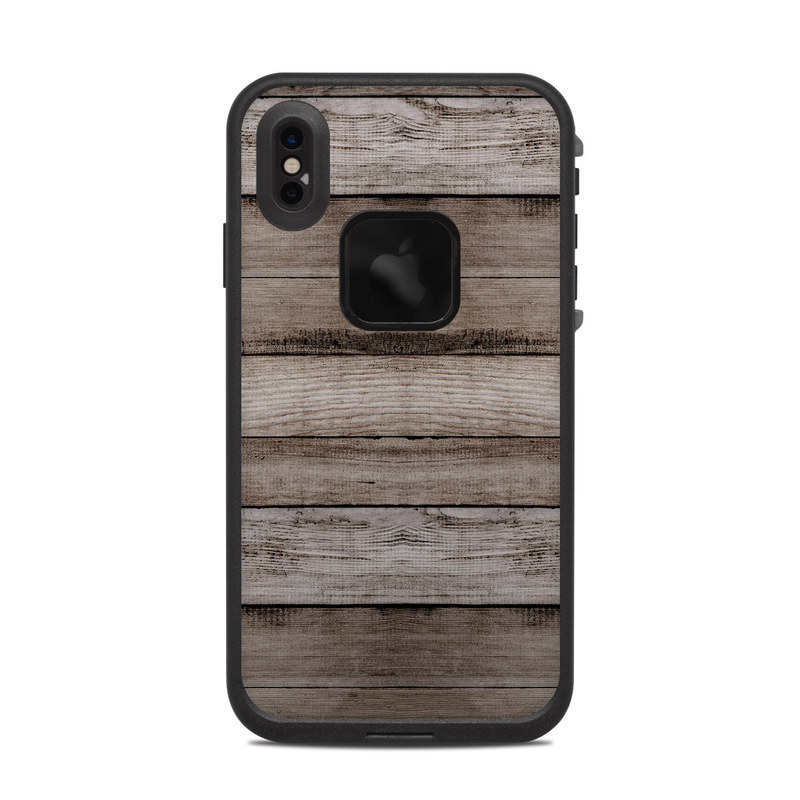LifeProof iPhone XS Max fre Case Skin design of Wood, Plank, Wood stain, Hardwood, Line, Pattern, Floor, Lumber, Wood flooring, Plywood with brown, black colors
