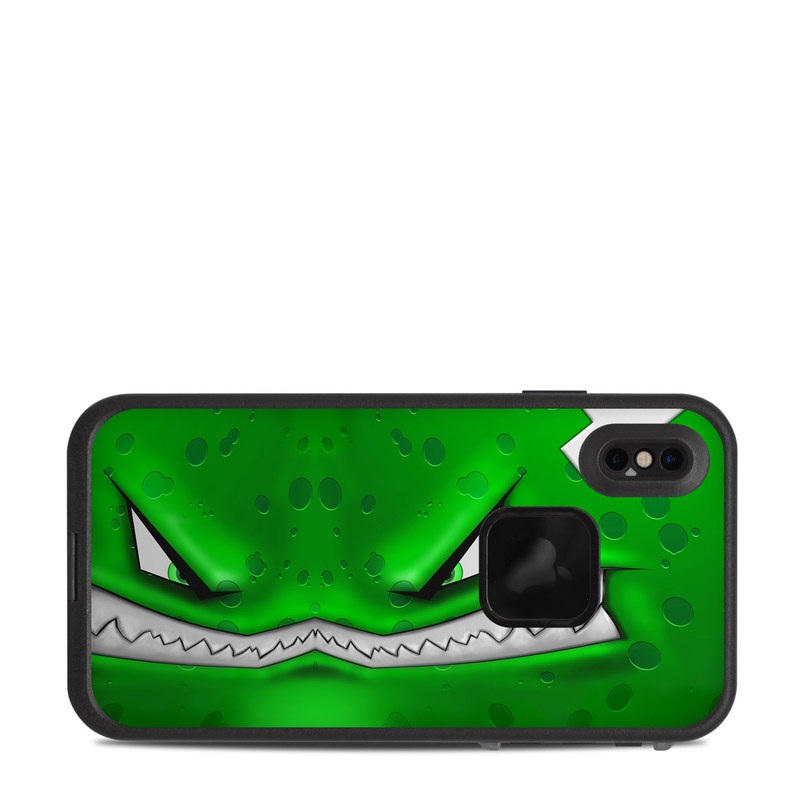 LifeProof iPhone XS Max fre Case Skin design of Green, Font, Animation, Logo, Graphics, Games with green, white colors