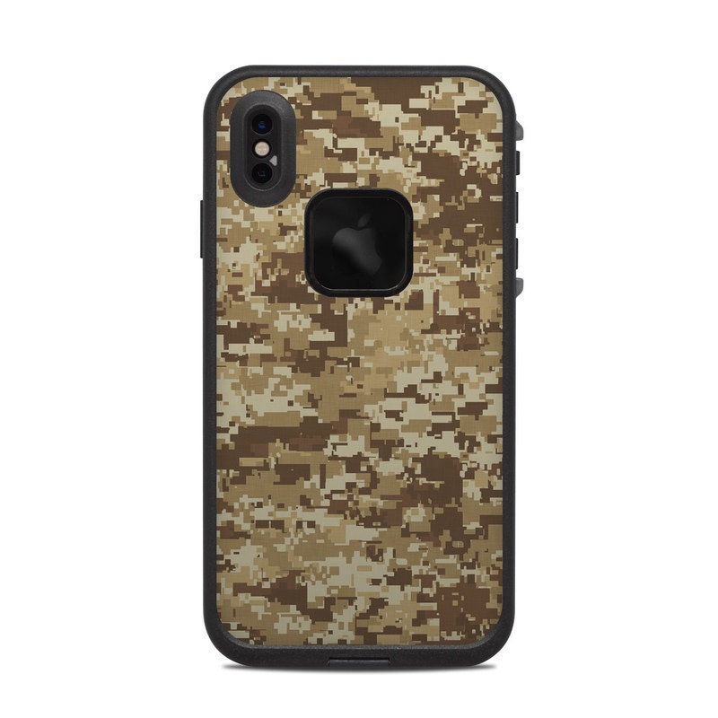 LifeProof iPhone XS Max fre Case Skin design of Military camouflage, Brown, Pattern, Camouflage, Wall, Beige, Design, Textile, Uniform, Flooring, with brown colors