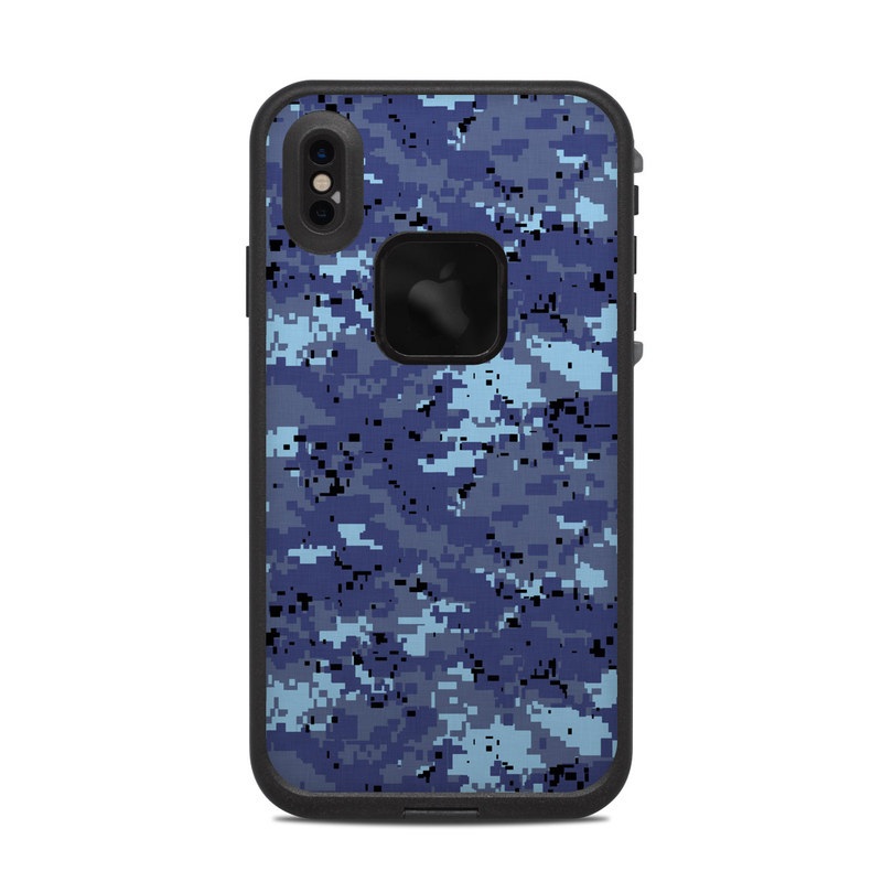 LifeProof iPhone XS Max fre Case Skin design of Blue, Purple, Pattern, Lavender, Violet, Design with blue, gray, black colors