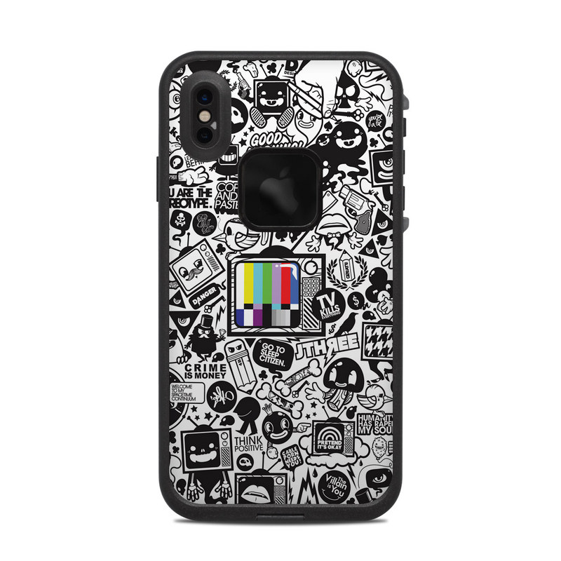 LifeProof iPhone XS Max fre Case Skin design of Pattern, Drawing, Doodle, Design, Visual arts, Font, Black-and-white, Monochrome, Illustration, Art with gray, black, white colors