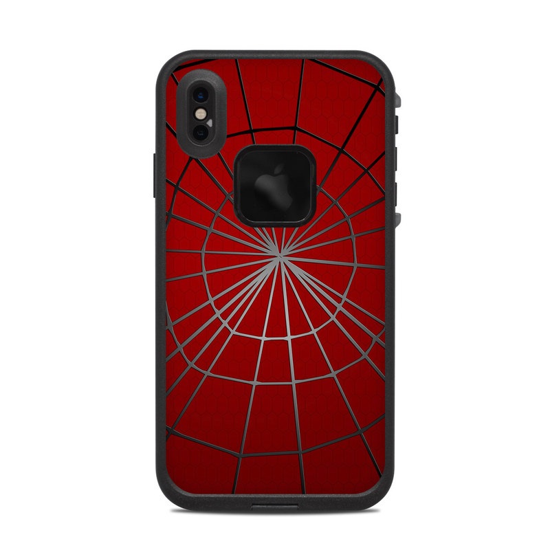 LifeProof iPhone XS Max fre Case Skin design of Red, Symmetry, Circle, Pattern, Line with red, black, gray colors