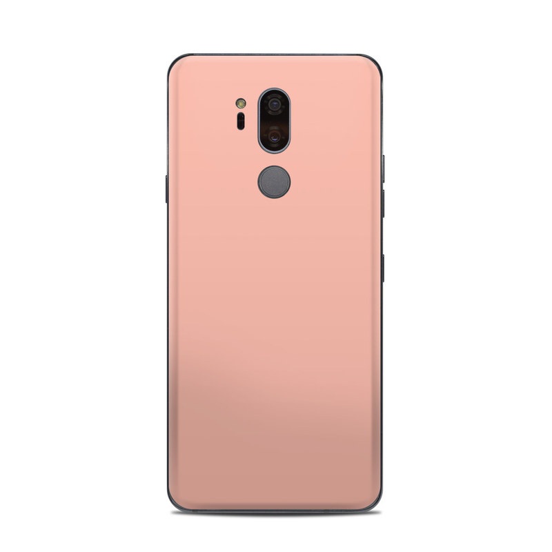 LG G7 ThinQ Skin design of Orange, Pink, Peach, Brown, Red, Yellow, Material property, Font, Beige, with orange, yellow, white colors