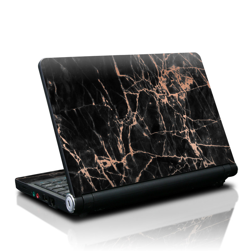 Lenovo IdeaPad S10 Skin design of Branch, Black, Twig, Tree, Brown, Sky, Atmosphere, Plant, Winter, Night, with black, pink colors