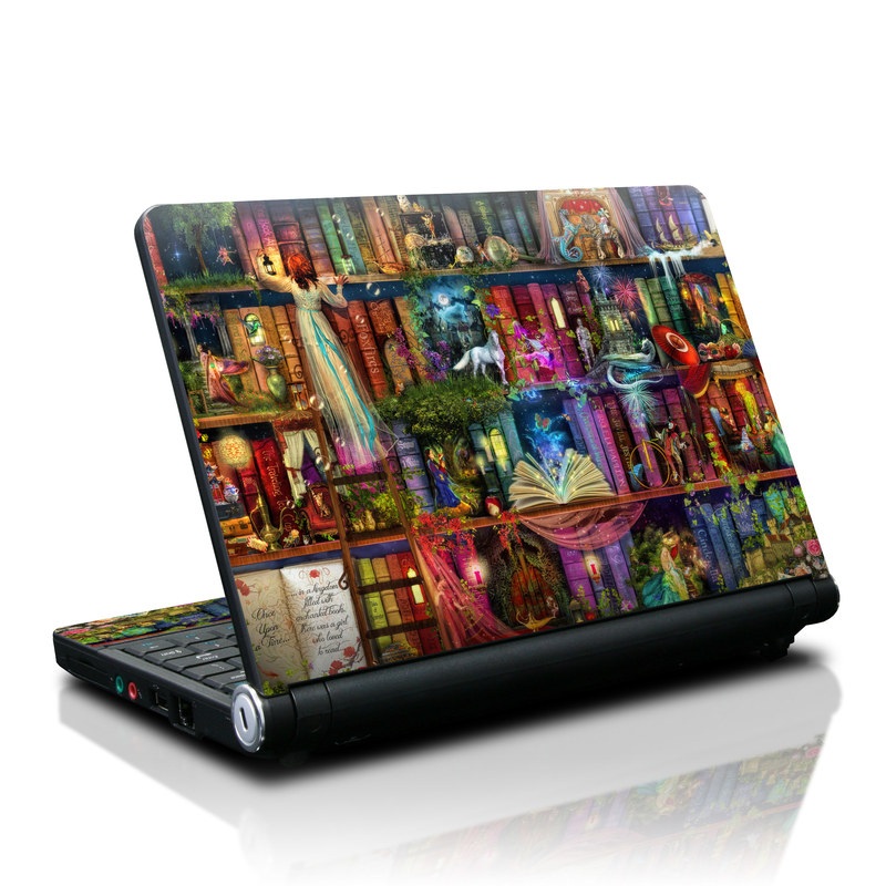 Lenovo IdeaPad S10 Skin design of Painting, Art, Theatrical scenery, with black, red, gray, green, blue colors