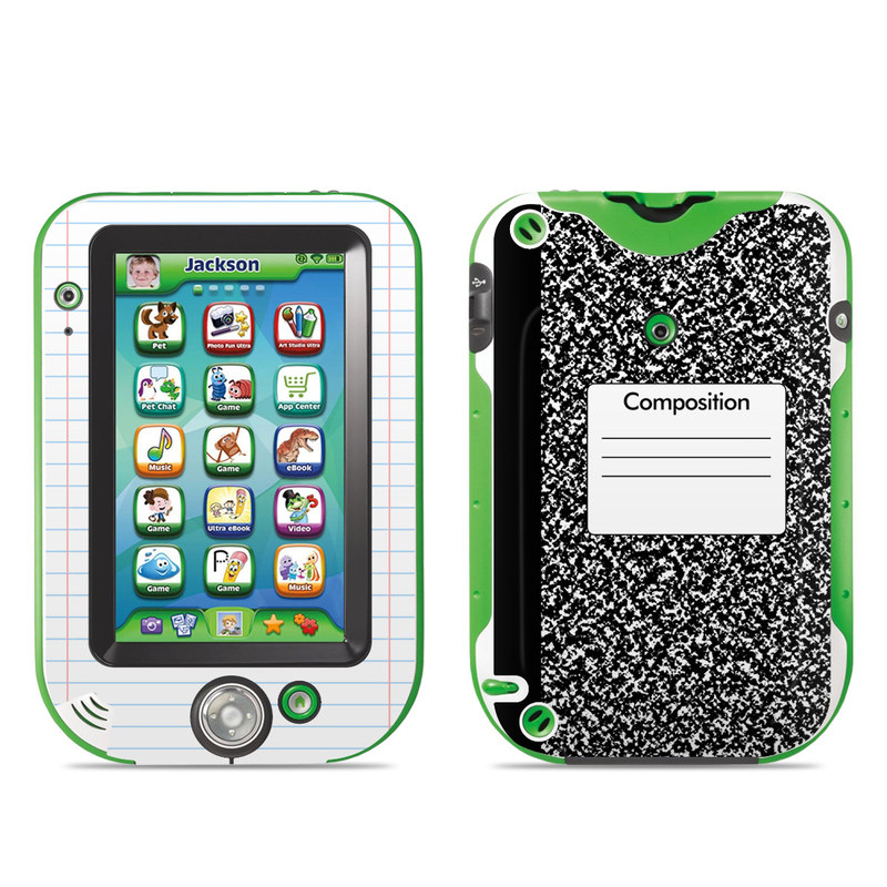 LeapFrog LeapPad Ultra Skin design of Text, Font, Line, Pattern, Black-and-white, Illustration with black, gray, white colors