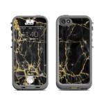 Black Gold Marble LifeProof iPhone SE, 5s nuud Case Skin