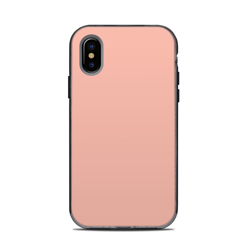 LifeProof iPhone X Next Case Skin design of Orange, Pink, Peach, Brown, Red, Yellow, Material property, Font, Beige with pink colors