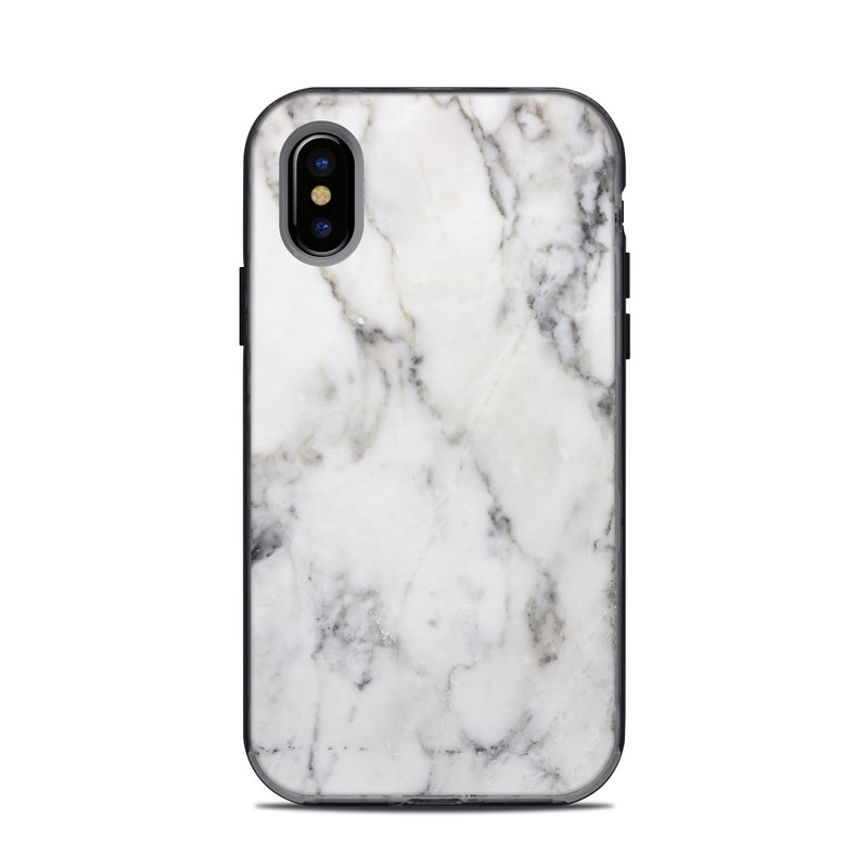 LifeProof iPhone X Next Case Skin design of White, Geological phenomenon, Marble, Black-and-white, Freezing with white, black, gray colors