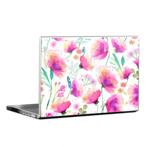 Abstract Pink Poppies Laptop Skin