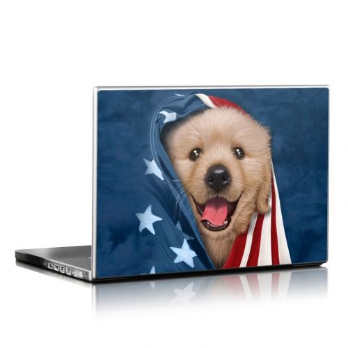 Patriotic Retriever Laptop Skin