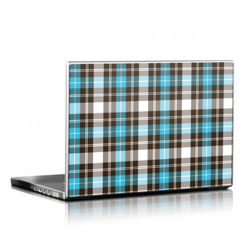 Turquoise Plaid Laptop Skin