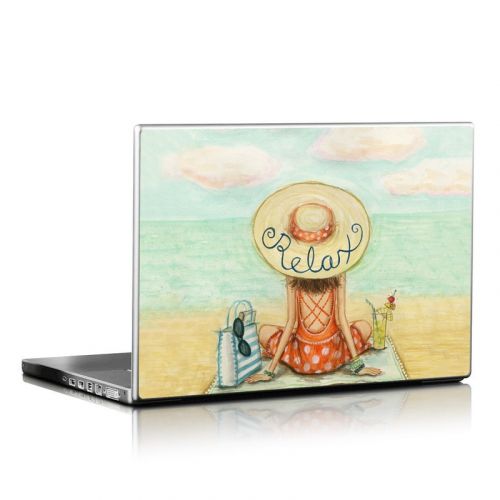 Relaxing on Beach Laptop Skin