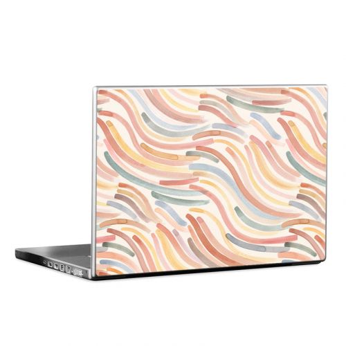 Terracotta Brushstroke Waves Laptop Skin