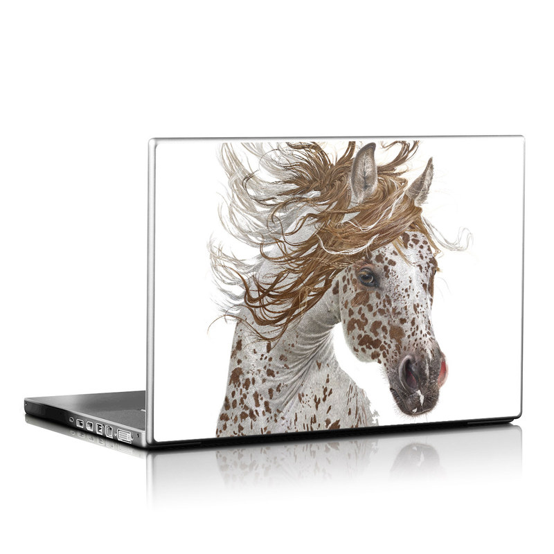 Laptop Skin design of Horse, Mane, Mustang horse, Illustration, Snout, Animal figure, Drawing, Stallion, Liver, Mare with white, brown colors