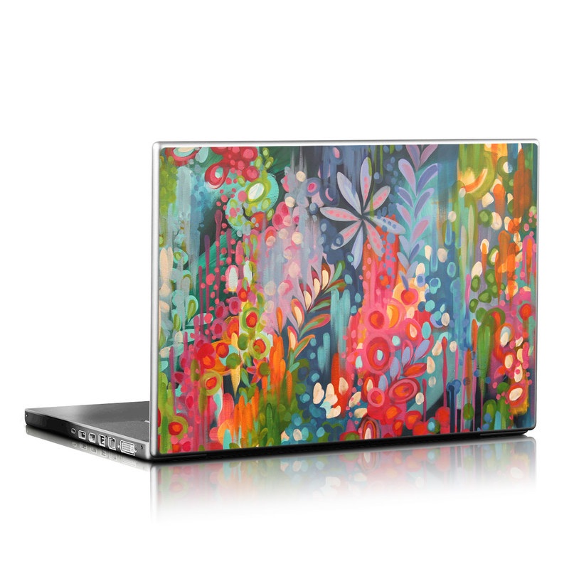Laptop Skin design of Painting, Modern art, Acrylic paint, Art, Visual arts, Watercolor paint, Child art, Flower, Plant, Tree with blue, red, orange, purple, yellow, pink, green colors