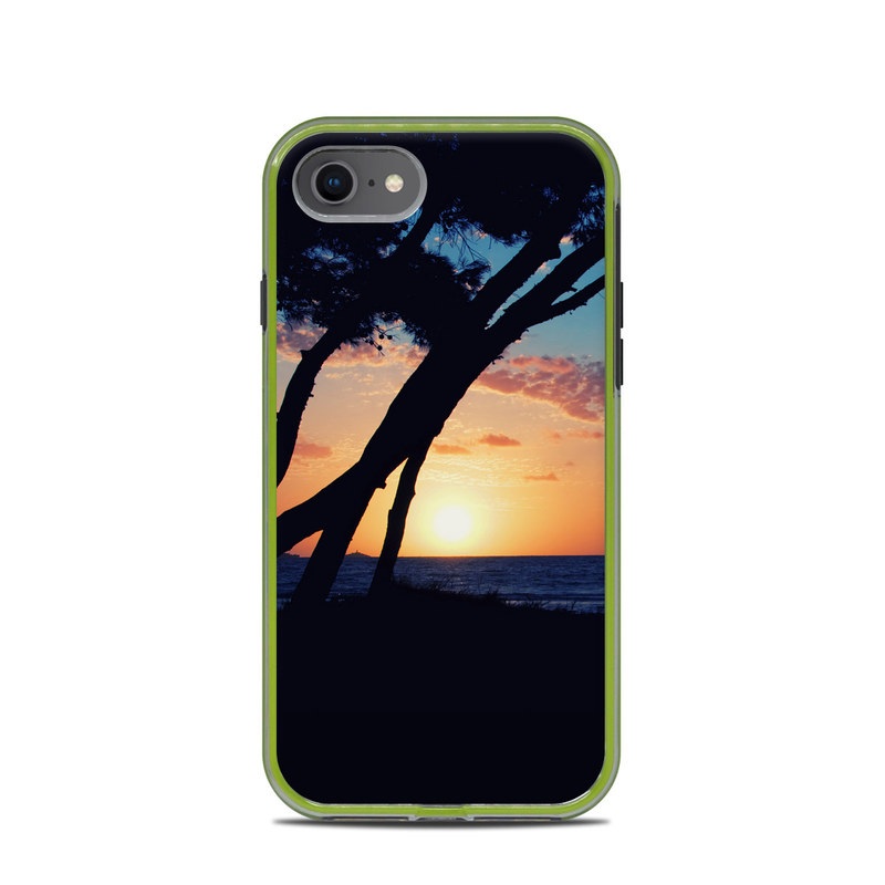 LifeProof iPhone 8 Slam Case Skin design of Sky, Horizon, Nature, Tree, Sunset, Sunrise, Ocean, Sea, Natural landscape, Afterglow, with black, gray, blue, green, red, pink colors