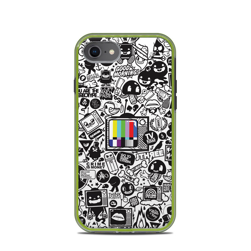 LifeProof iPhone 8 Slam Case Skin design of Pattern, Drawing, Doodle, Design, Visual arts, Font, Black-and-white, Monochrome, Illustration, Art, with gray, black, white colors