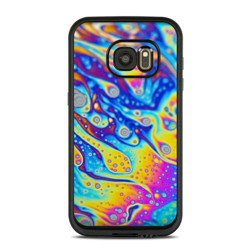 LifeProof Galaxy S7 fre Case Skin design of Psychedelic art, Blue, Pattern, Art, Visual arts, Water, Organism, Colorfulness, Design, Textile, with gray, blue, orange, purple, green colors