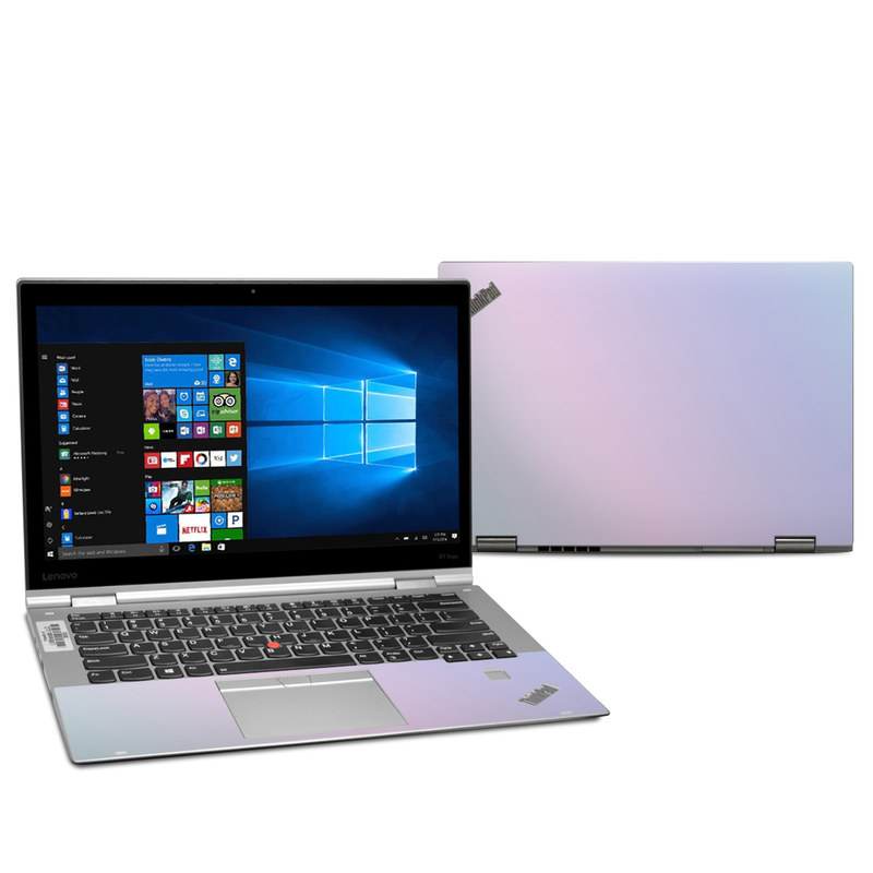 Lenovo ThinkPad X1 Yoga 2nd Gen Skin design of White, Blue, Daytime, Sky, Atmospheric phenomenon, Atmosphere, Calm, Line, Haze, Fog with pink, purple, blue colors