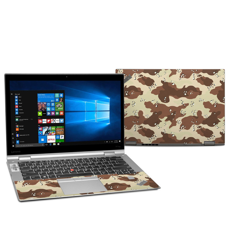 Lenovo ThinkPad X1 Yoga 2nd Gen Skin design of Military camouflage, Brown, Pattern, Design, Camouflage, Textile, Beige, Illustration, Uniform, Metal, with gray, red, black, green colors