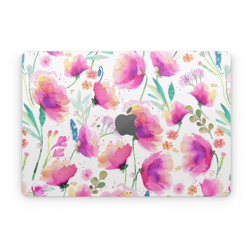 Abstract Pink Poppies Apple MacBook Skin