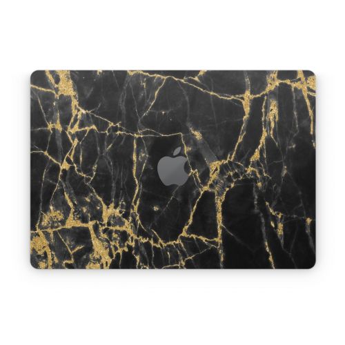 Black Gold Marble Apple MacBook Skin
