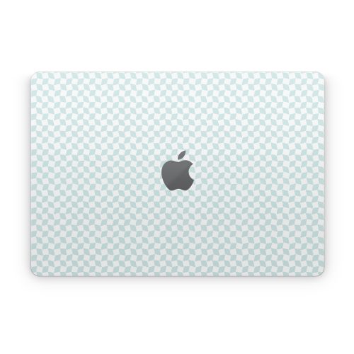 Checker Light Blue Apple MacBook Skin