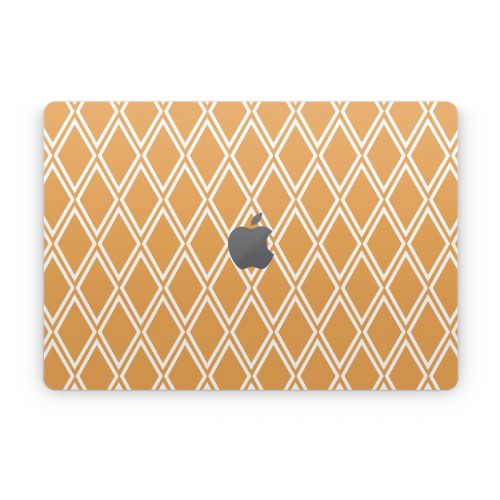Orange Checks Apple MacBook Skin