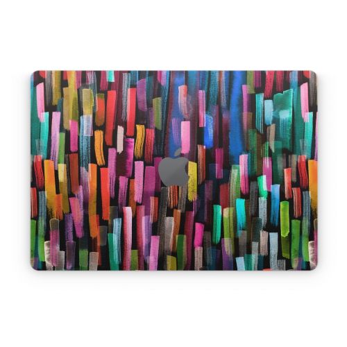 Colorful Brushstrokes Black Apple MacBook Skin