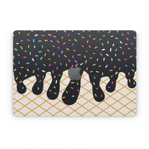 Black Ice Cream Drip Apple MacBook Skin