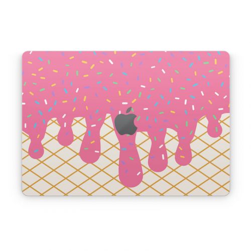 Strawberry Ice Cream Drip Apple MacBook Skin