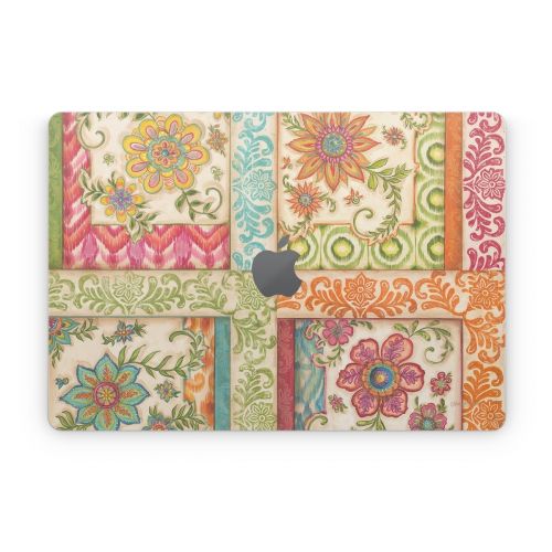 Ikat Floral Apple MacBook Skin