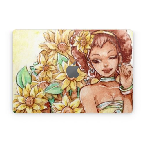 Lady Sunflower Apple MacBook Skin