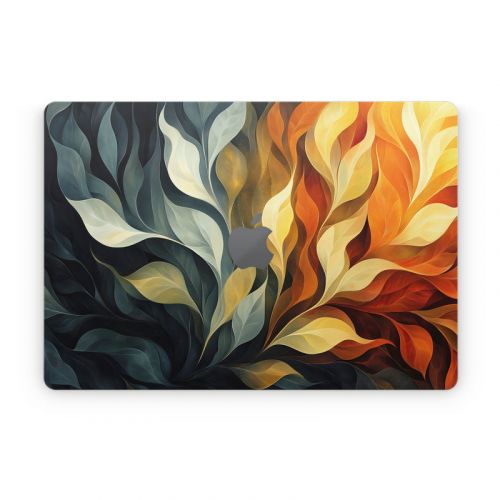 Orange and Charcoal Apple MacBook Skin