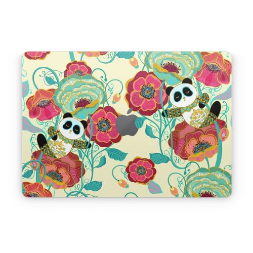 Panda Flowers Apple MacBook Skin