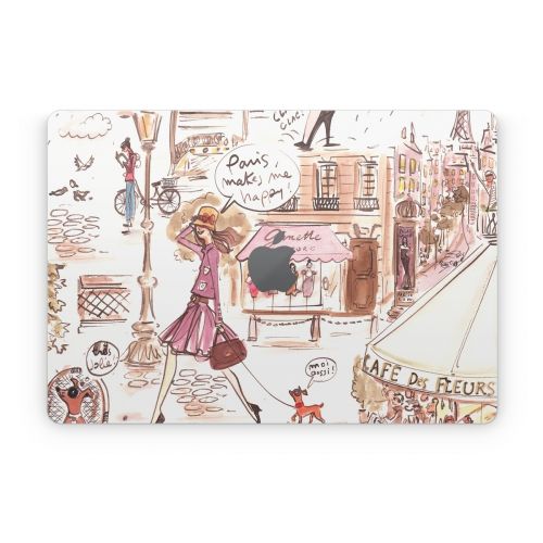 Paris Makes Me Happy Apple MacBook Skin