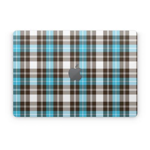 Turquoise Plaid Apple MacBook Skin
